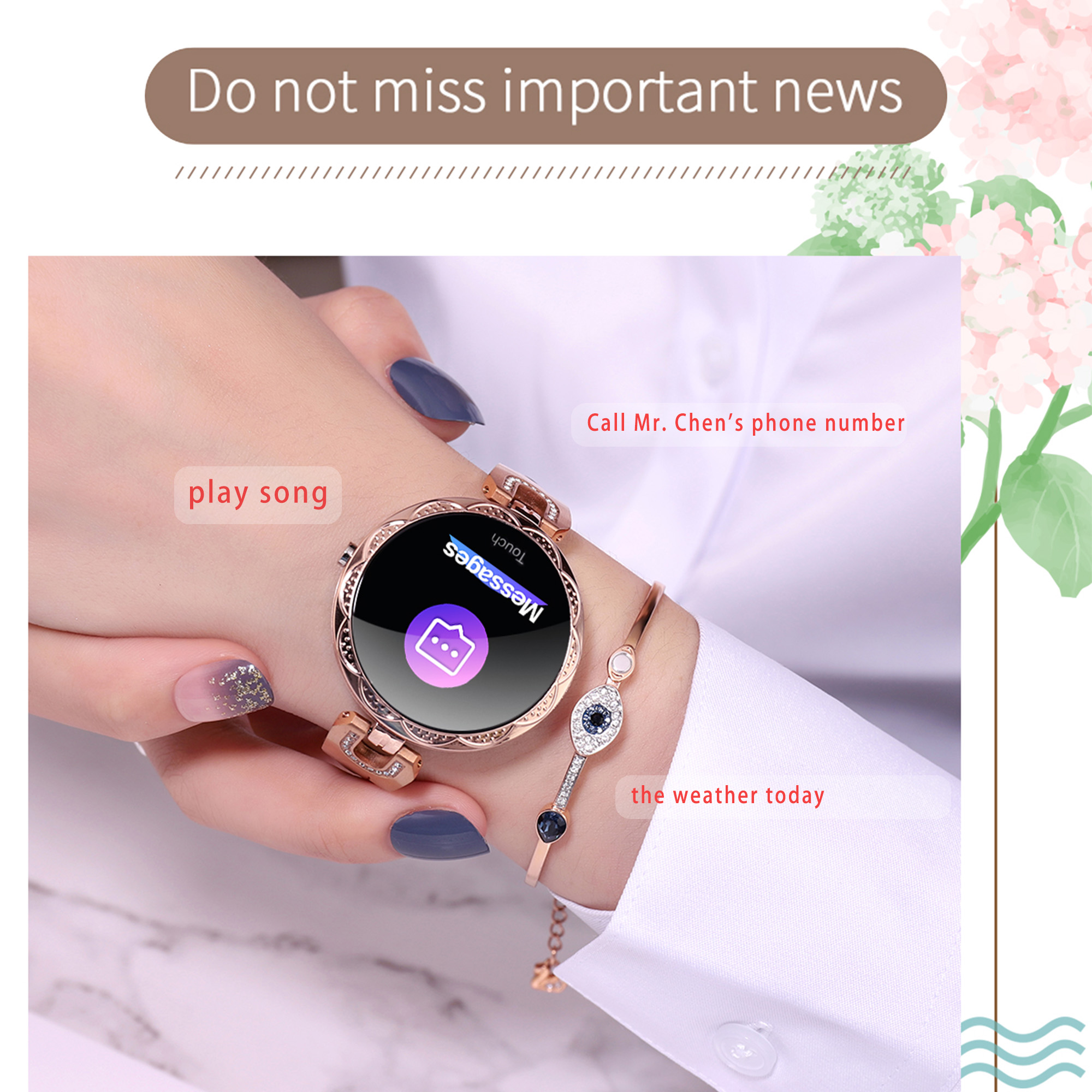 2024 Fashion Diamond Smartwatch With. 1.09 Inch Full Touch Screen, Call Functions, 100+ Sports Modes, Pedometer, Calorie Counter Elegant Smart Watch Set For Women With Rhinestone Embellishment