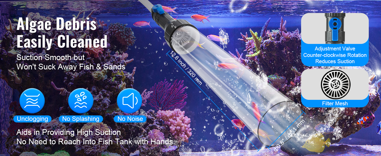 VEVOR 50ft Aquarium Vacuum & Water Changer