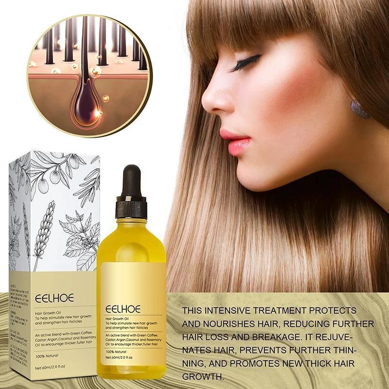 Veganic Natural Hair Growth Oil, Carvenchi Natural Hair Gro, Rosemary Oil for Hair Growth Organic, Rosemary Hair Growth Oil for Dry Hair and Growth Thin Hair Pump Serum Anti Aging(1PCS*60ML)