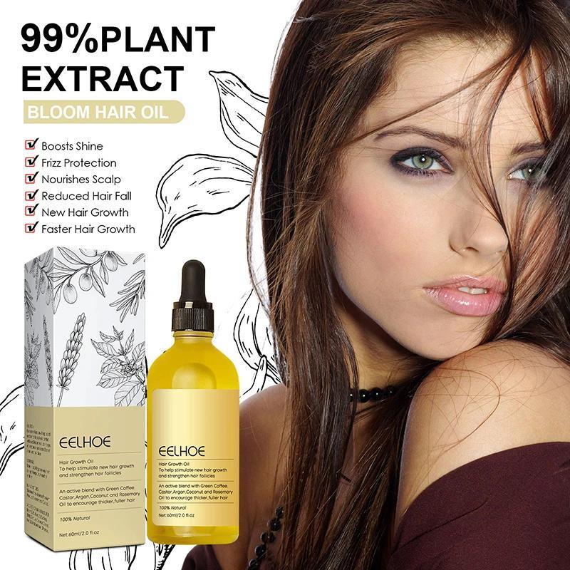 Veganic Natural Hair Growth Oil, Carvenchi Natural Hair Gro, Rosemary Oil for Hair Growth Organic, Rosemary Hair Growth Oil for Dry Hair and Growth Thin Hair Pump Serum Anti Aging(1PCS*60ML)