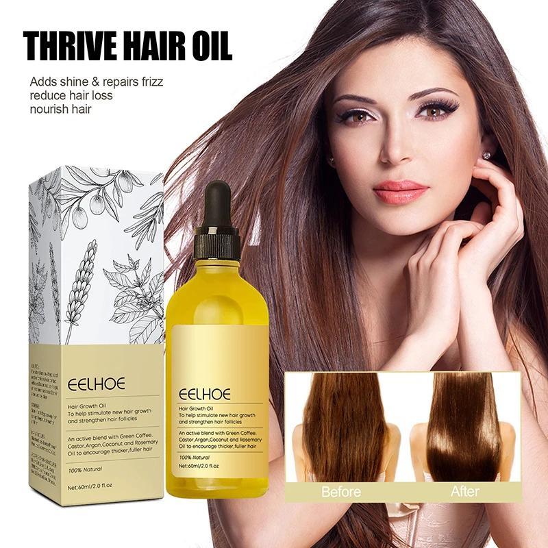Veganic Natural Hair Growth Oil, Carvenchi Natural Hair Gro, Rosemary Oil for Hair Growth Organic, Rosemary Hair Growth Oil for Dry Hair and Growth Thin Hair Pump Serum Anti Aging(1PCS*60ML)