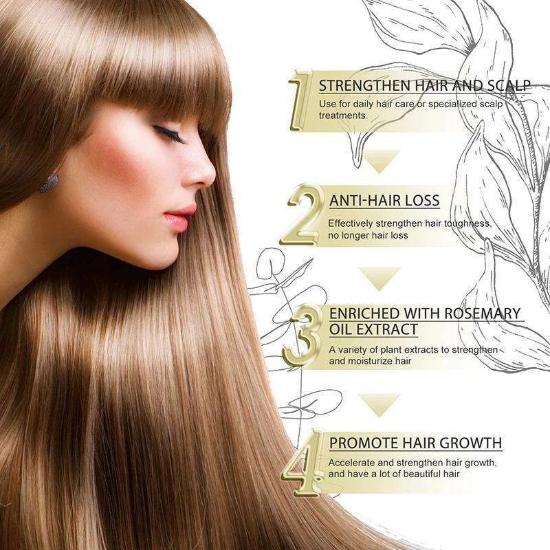 Veganic Natural Hair Growth Oil, Carvenchi Natural Hair Gro, Rosemary Oil for Hair Growth Organic, Rosemary Hair Growth Oil for Dry Hair and Growth Thin Hair Pump Serum Anti Aging(1PCS*60ML)