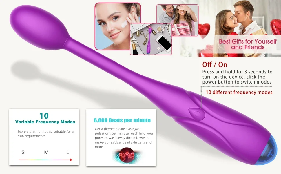 Mini Eye Massager Wand for Face Vibrating Treatment Relieving Dark Circles Anti-Aging Device