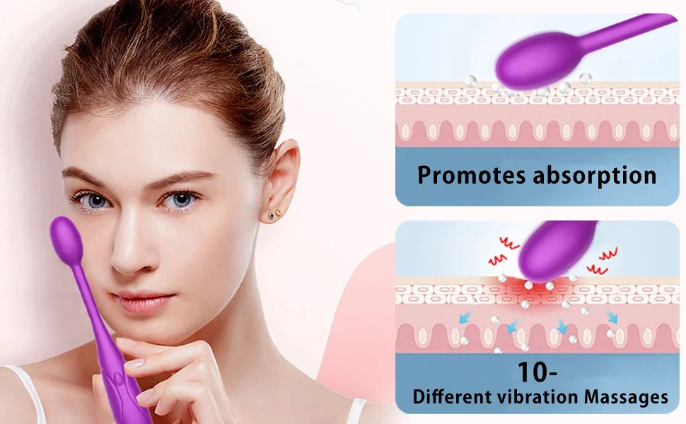 Mini Eye Massager Wand for Face Vibrating Treatment Relieving Dark Circles Anti-Aging Device