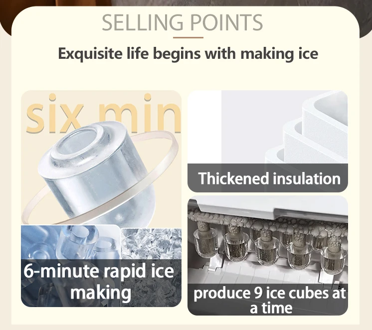 Mini Household Ice Maker Machine Ice Cube Maker Machine Portable Ice Maker Machine