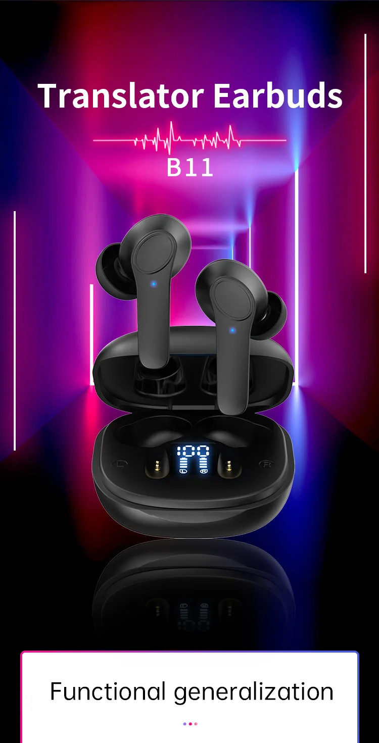 New Translation Headphones 144 Translanguages Smart Voice Translator B11 Earphone