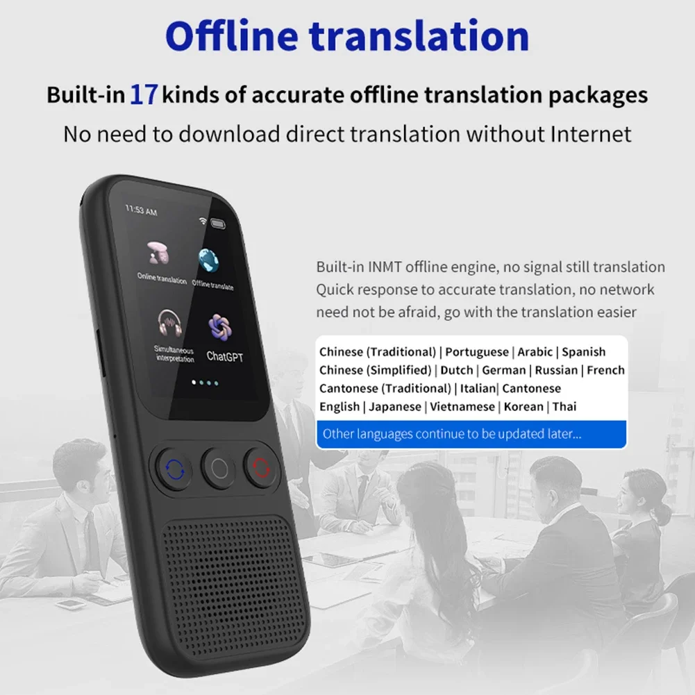 S80 Portable Translator Device Real-time Online Offline Language Translator Smart Audio Voice Travel