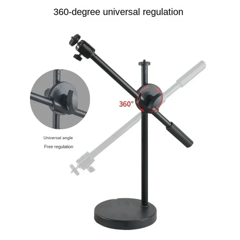 Tripod with Ring Light Table Tabletop Stand Tripods Mobile Phone Holder Boom Arm Nail Art Photography