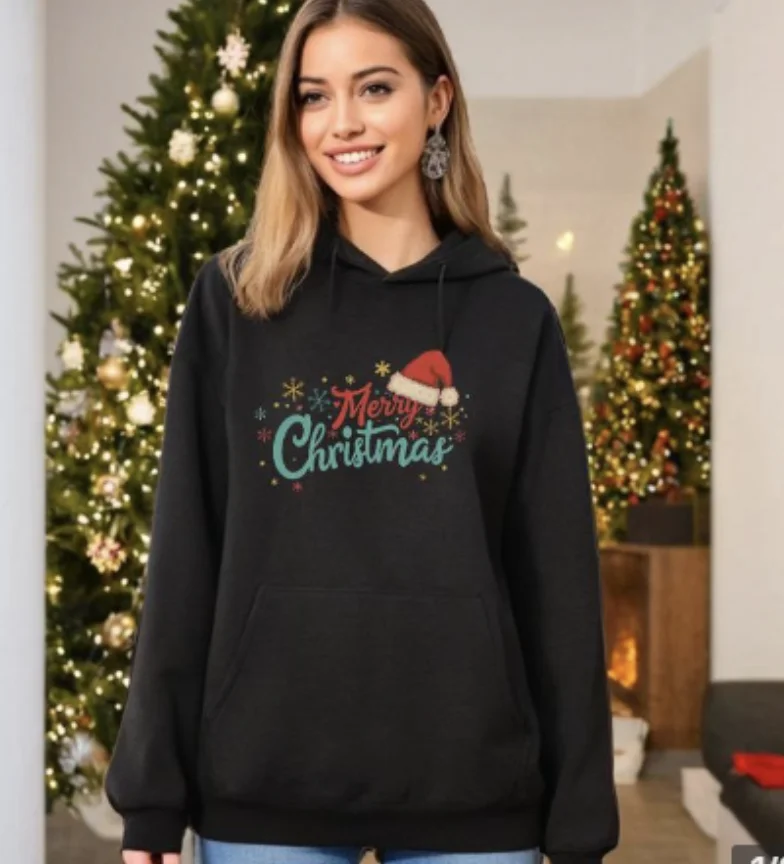 men's and women's hoodies christmas customized digital printed logo men's and women's fashion hoodies US warehouse stock
