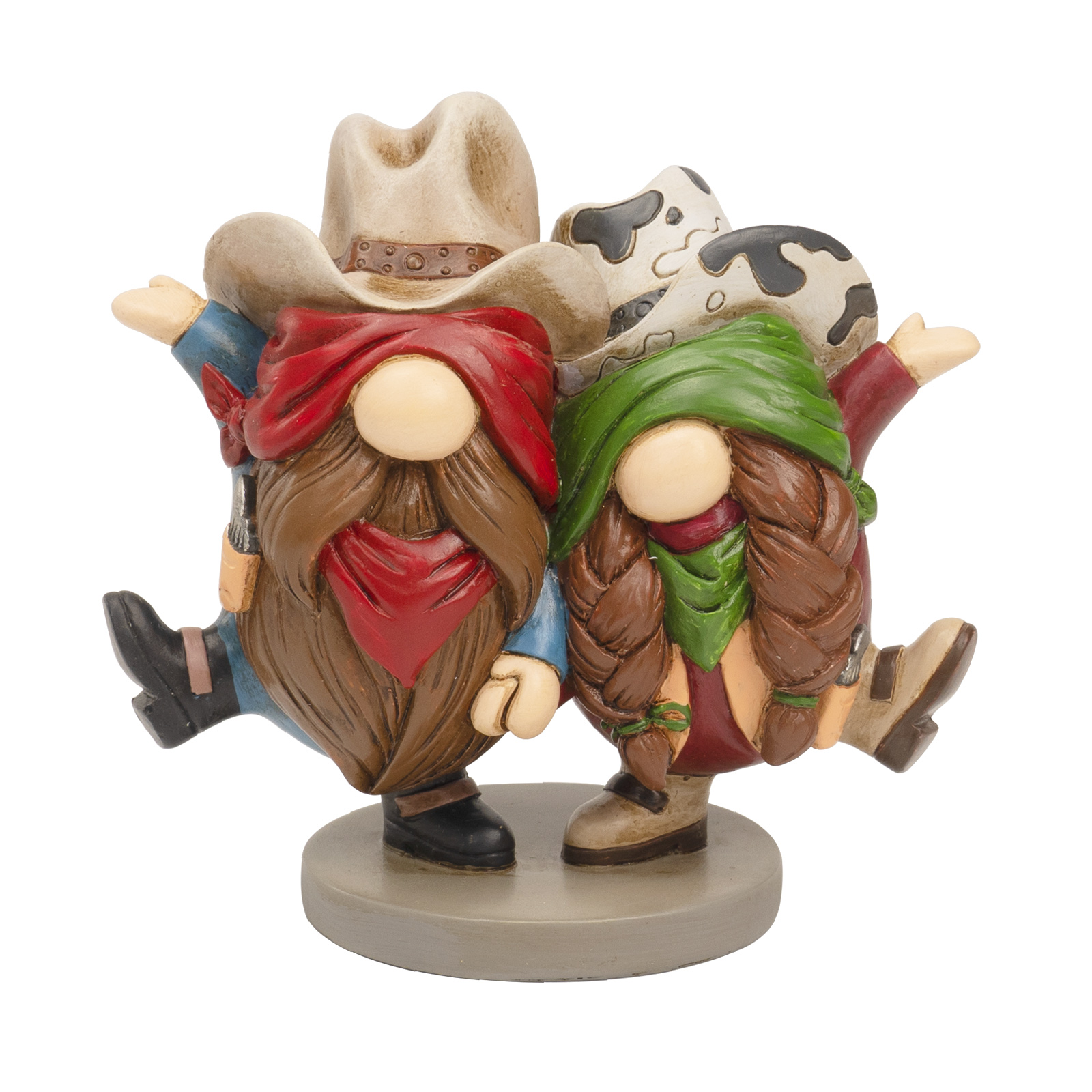 Western Cowboy Cowgirl Gnomes Decor, 5.1x4.9 Inchs Resin Figurines Southwestern Table Shelf Desk Indoor Decorations for Home, Cowboy Gifts