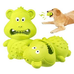 Dog Toys for Aggressive Chewers, Puppy Chew Toys for Teething Natural Rubber Sound Attracts Attention/Reduce Anxiety&Boring