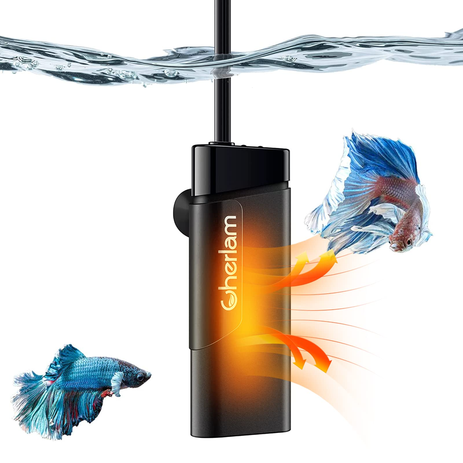 Mini Aquarium Heater,50W Submersible Fish Tank Heater,Turtle Tank Heater with Red&Green Indicator Lights,Small Aquarium Heater Suitable for Freshwater&SeaWater