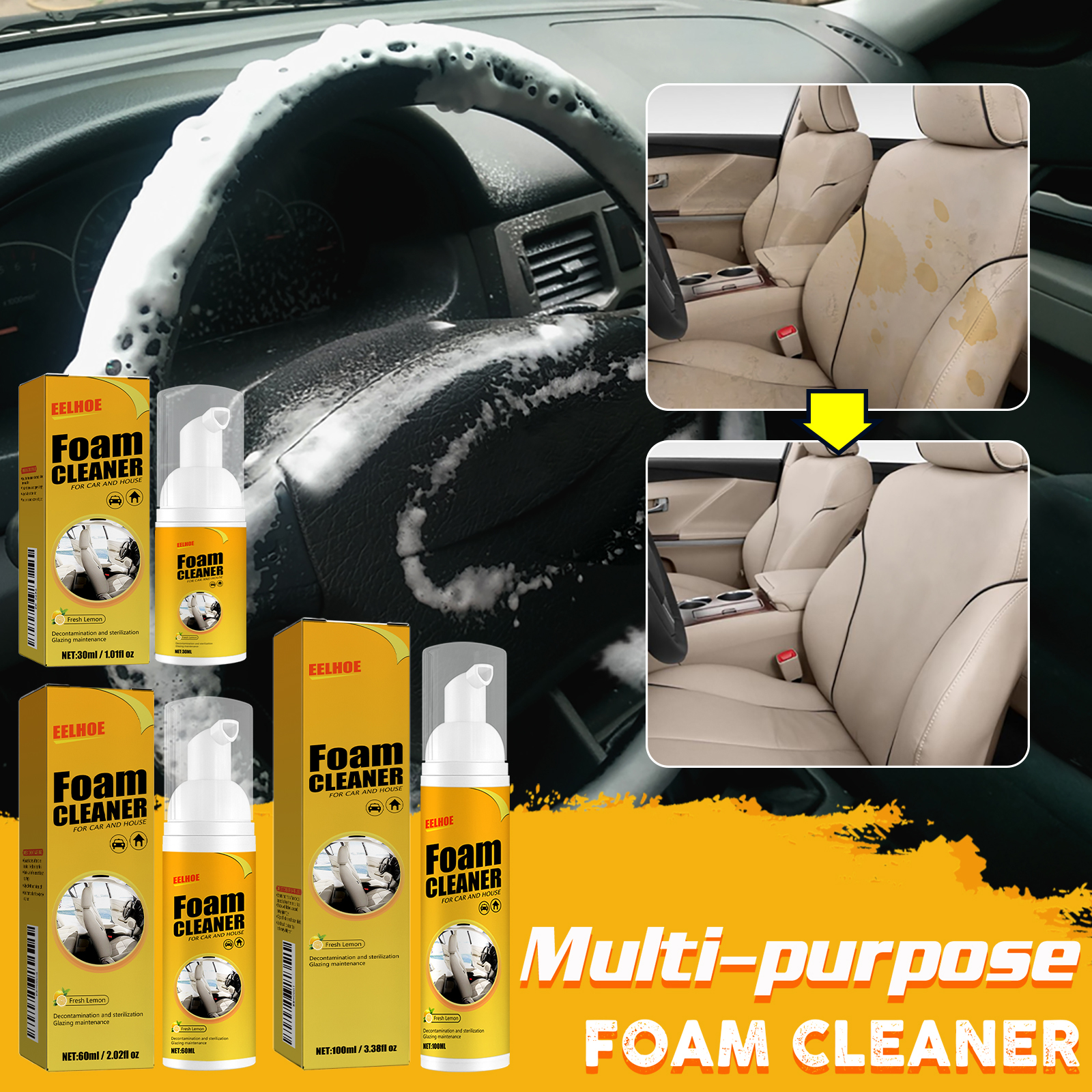 Premium 100ml Car Interior Foam Cleaner Spray
