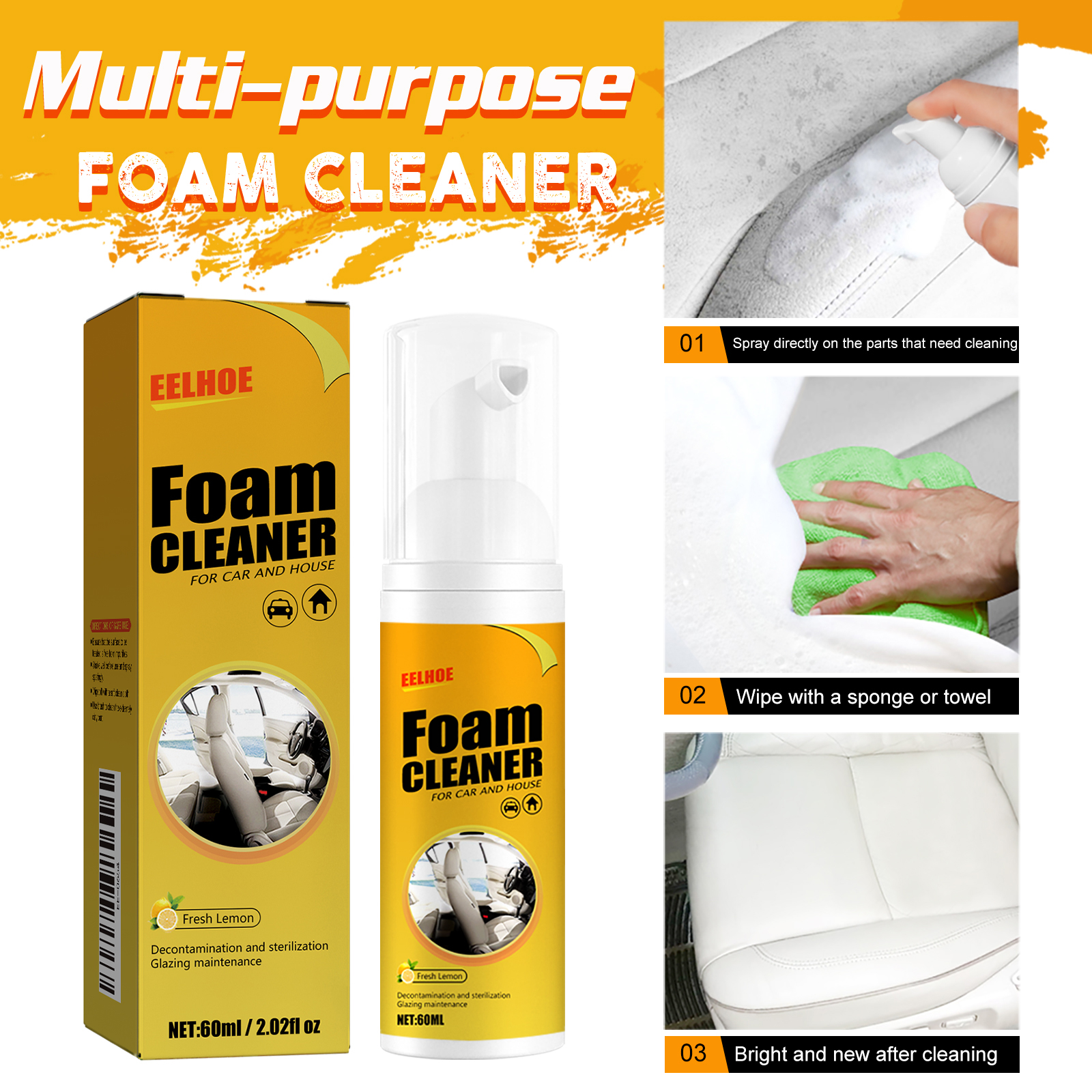 Premium 100ml Car Interior Foam Cleaner Spray