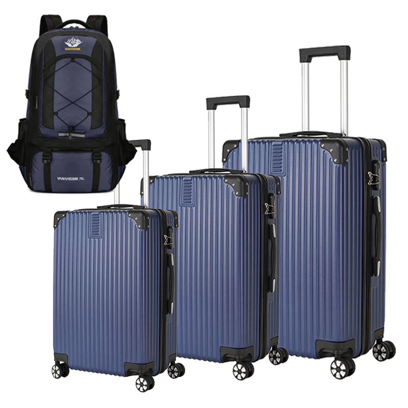 3-piece hard shell luggage set, suitable for both long-distance and short distance travel. Equipped with four-wheel rollers and password lock Plus hiking bag
