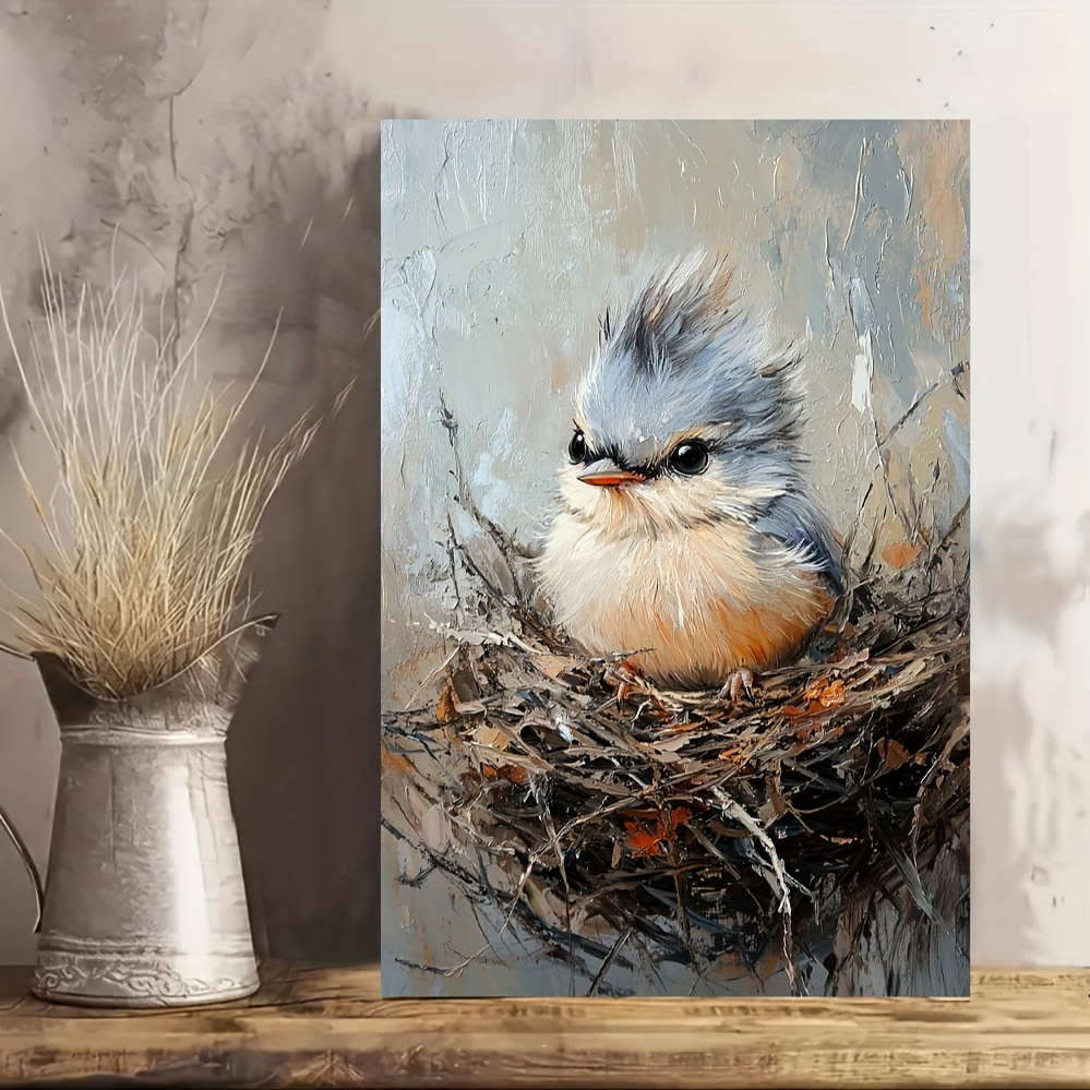 Room Decor Birdie Wooden Framed Canvas Painting Wall Art Prints For Home Decoration, Living Room& Bedroom, Festival Party Decor, The Best Gifts