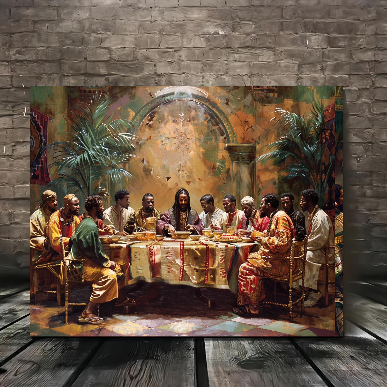 Stunning Black Last Supper Canvas Wall Art - Premium Print, Ready-to-Hang with Professional Wooden Frame - Perfect for Anniversaries & Classroom Decor, Perfect for Room Decor