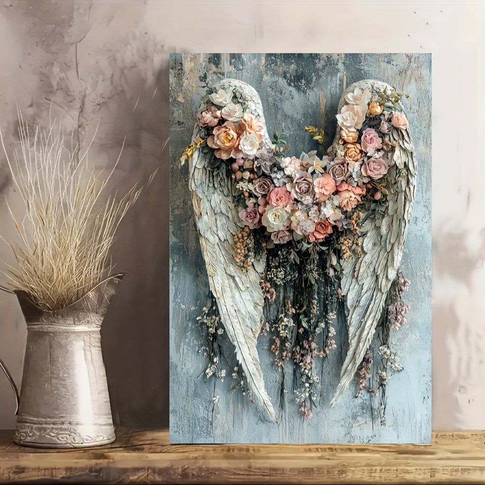 Angel Wings Ready-to-Hang Wooden Framed Canvas Art - Perfect for Living Room, Bedroom & Party Decor | Unique Gift Idea, Perfect for Room Decor