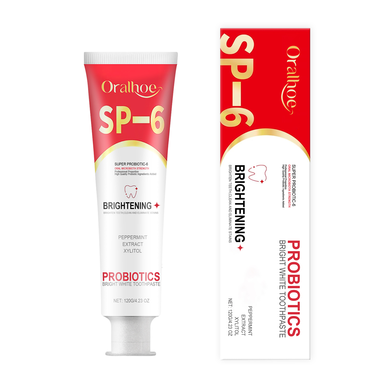 SP-6 Probiotic Whitening Toothpaste - Gentle Stain Removal & Daily Oral Care for a Brighter Smile
