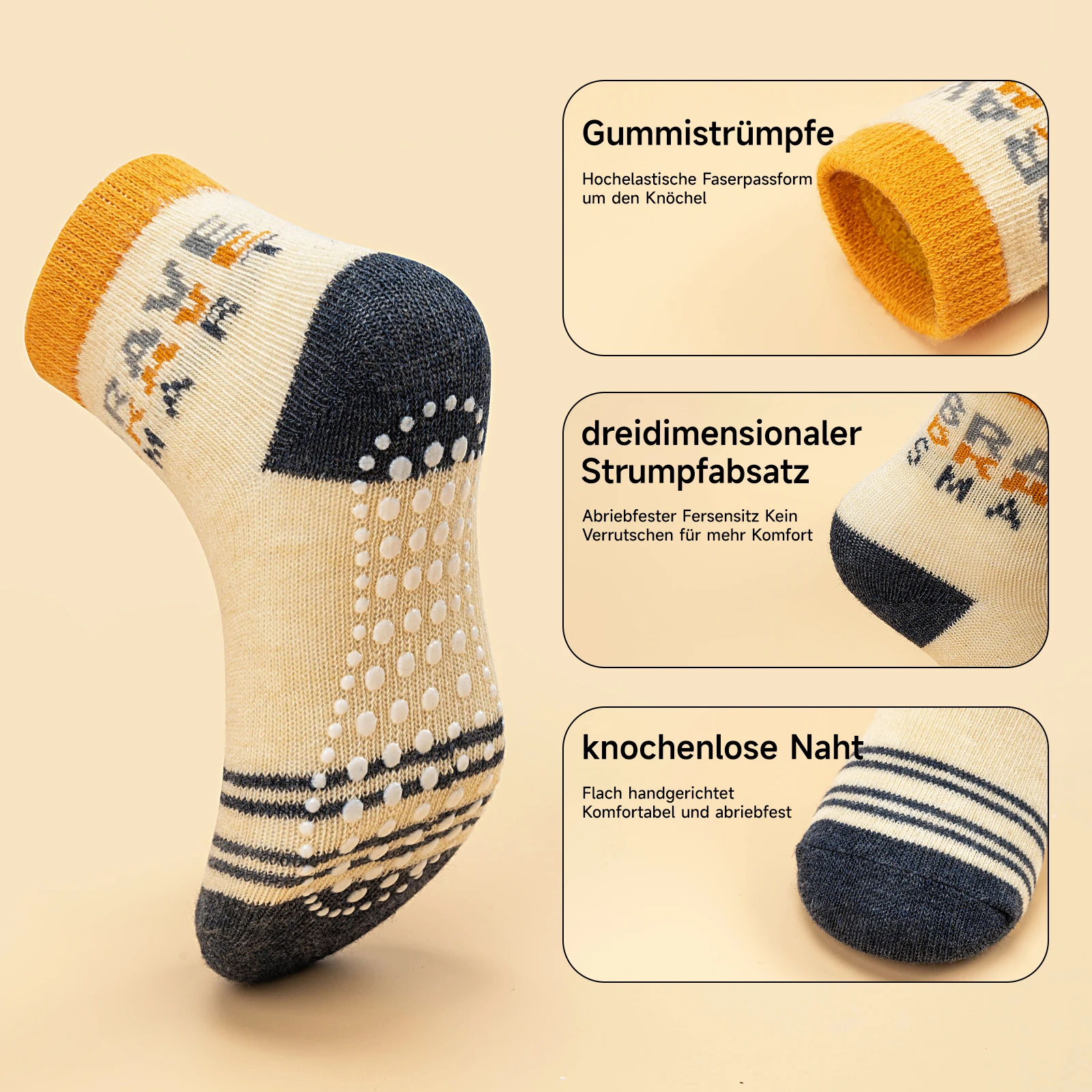 Dropshipping 5 Pairs Non slip Socks Kids Best Selling Gripper Socks Casual Home Socks