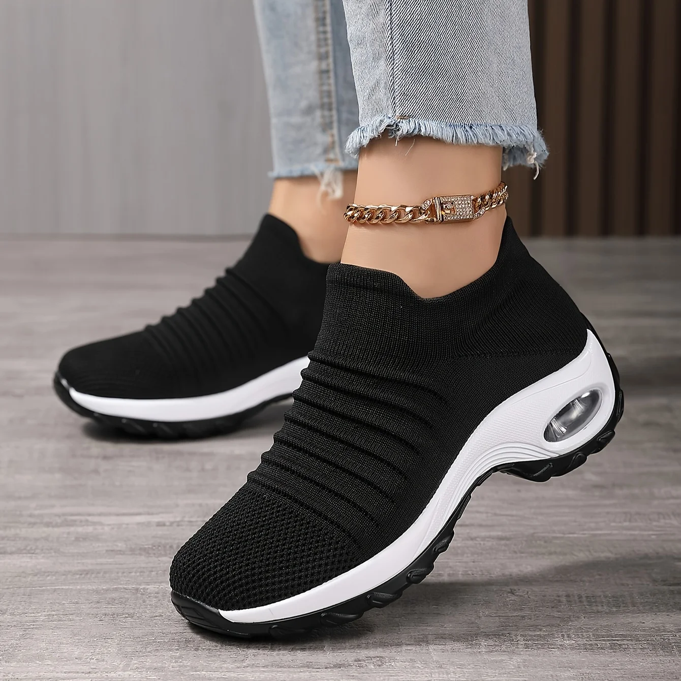 2025  Dropshipping Product Women Sock Sneakers Best Selling Casual Lightweight Shoes Femmes Slip on Sneaker Cheap