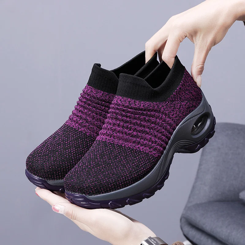 Dropshipping Product Women Sock Sneakers Best Selling Casual Lightweight Shoes Femmes Slip on Sneaker