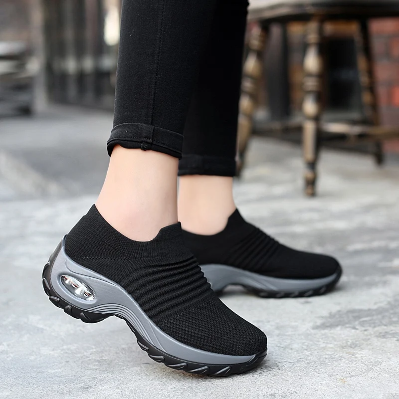 Dropshipping Product Women Sock Sneakers Best Selling Casual Lightweight Shoes Femmes Slip on Sneaker