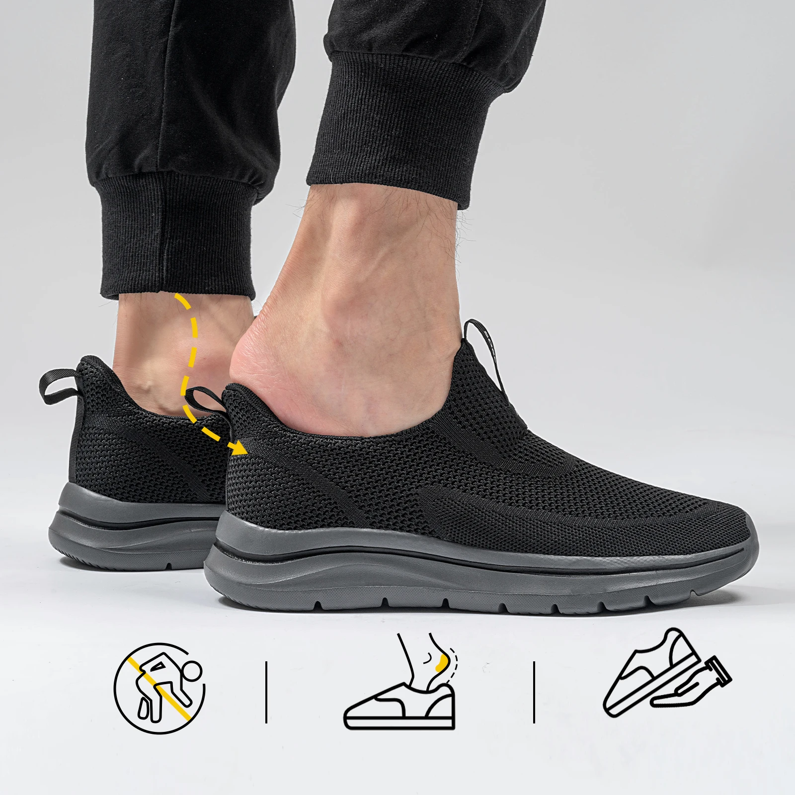 Dropshipping Men Casual Shoes Fashion Sneakers Comfortable Sports Flying Knitted Socks Shoes Casual Flats Walking Style Shoes