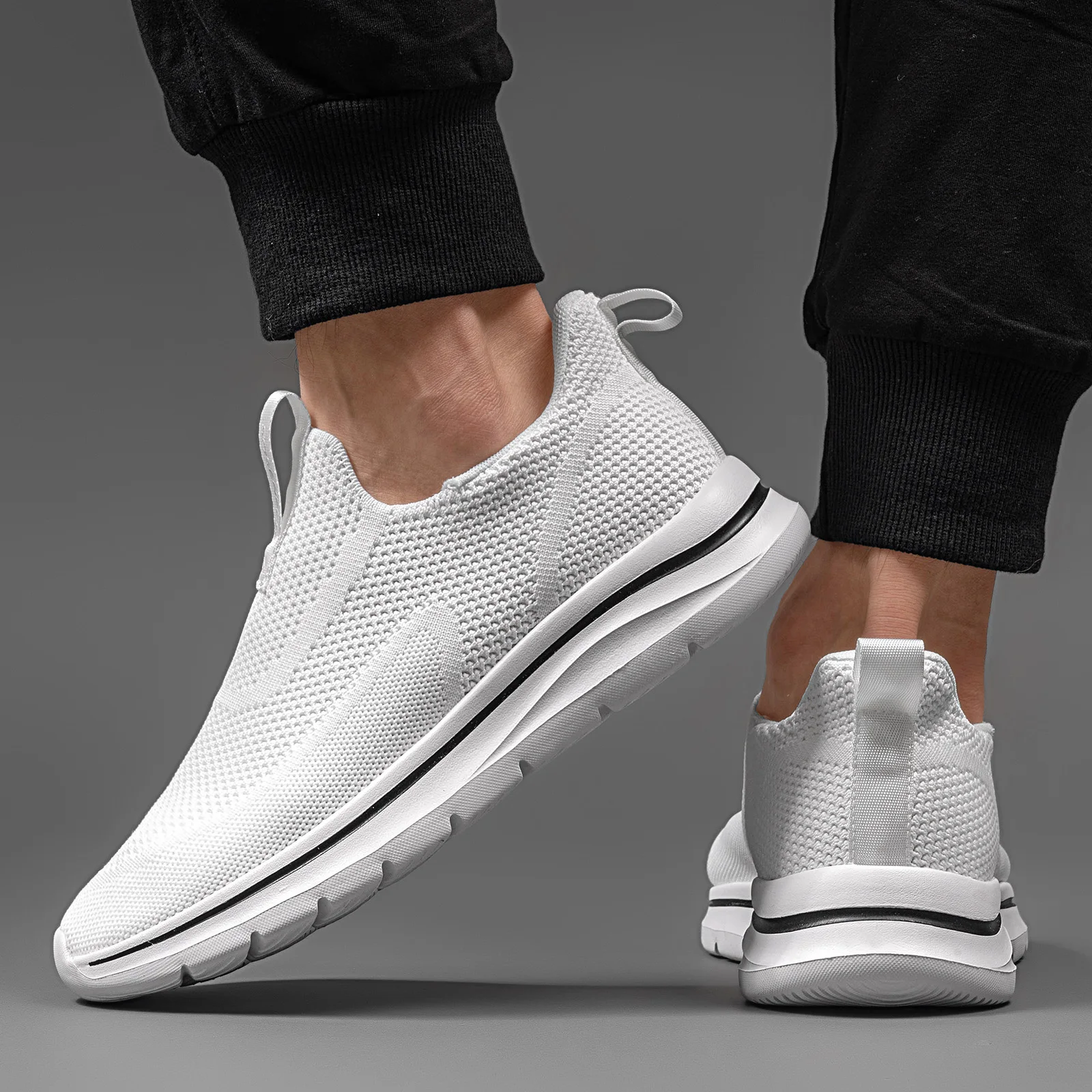 Dropshipping Men Casual Shoes Fashion Sneakers Comfortable Sports Flying Knitted Socks Shoes Casual Flats Walking Style Shoes