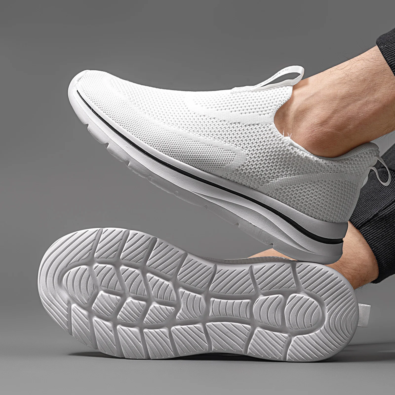 Dropshipping Men Casual Shoes Fashion Sneakers Comfortable Sports Flying Knitted Socks Shoes Casual Flats Walking Style Shoes