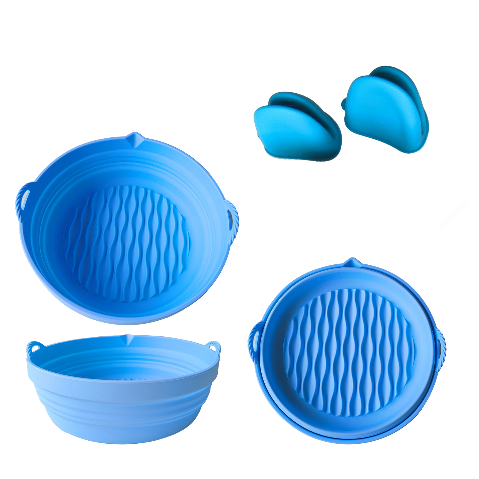 Ekolors Silicone Air Fryer Liners -  Reusable Air Fryer Pot - Air Fryer Accessories - Air Fryer Inserts for 4 to 7 QT Oven Microwave Accessories  
