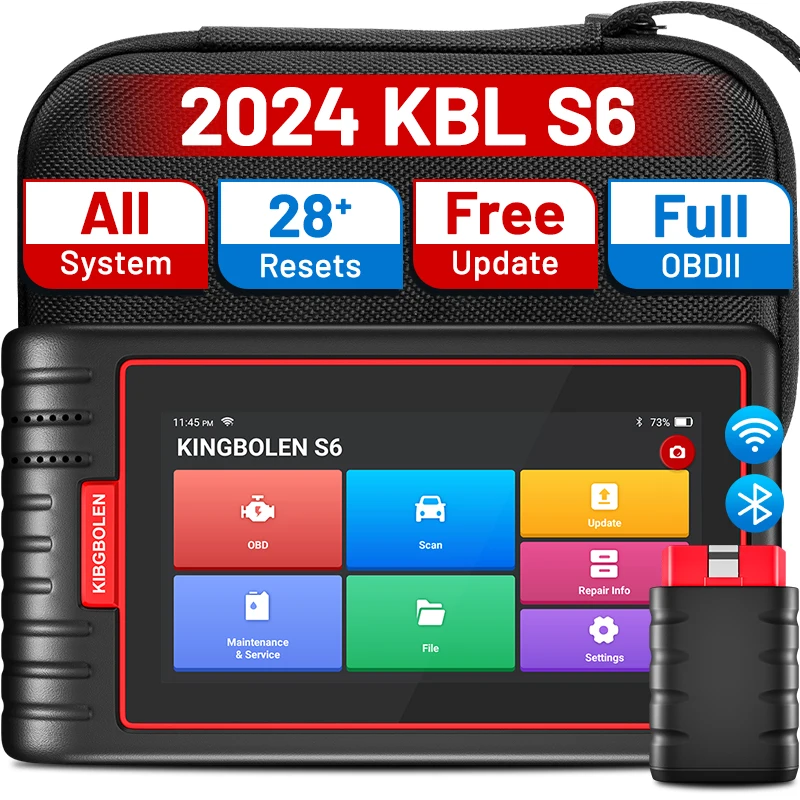 Kingbolen S6 Automotive OBD2 Diagnostic Scanner With 28 Resets Full System Car Code Reader PK ThinkTool