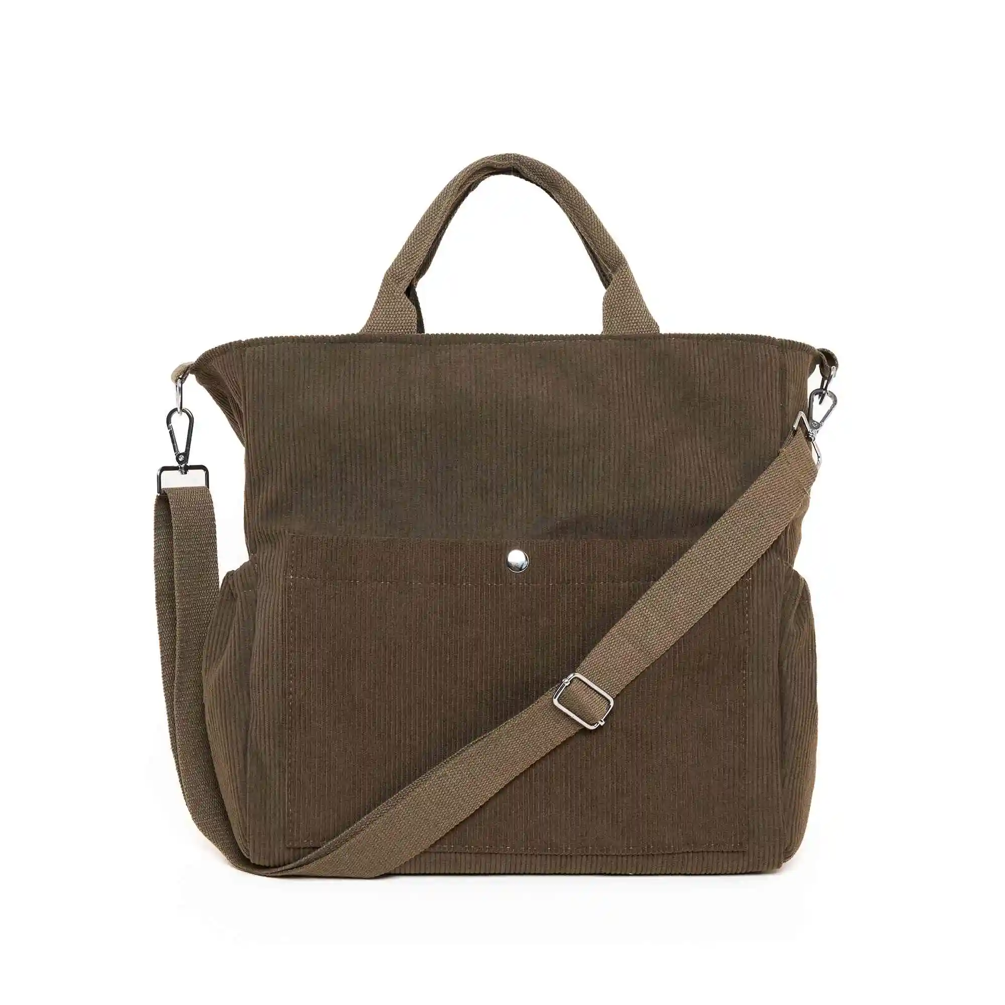 USA Warehouse Fashion Design Corduroy Tote Bag Girls Women Ladies Shopping Travel Large Handbags Corduroy Tote Bag