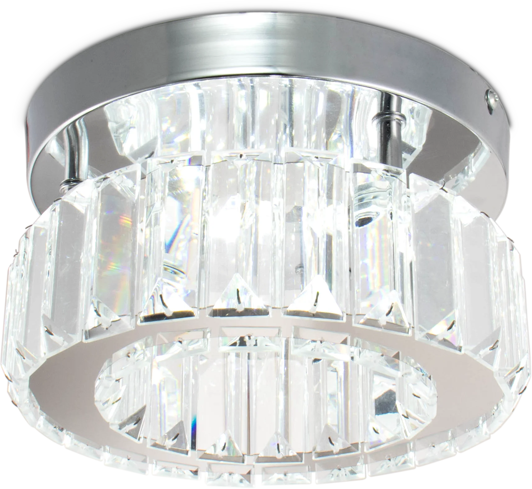 Modern White Exquisite Mini Crystal Chandelier LED Circular Ceiling Light Glass Metal Hotel Balcony Bedroom Corridor Lighting