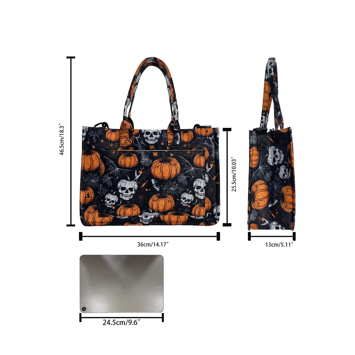 Wholesale Low Price Halloween Tote Reusable Canvas Bag for Trick or Treating Halloween Treats Bags