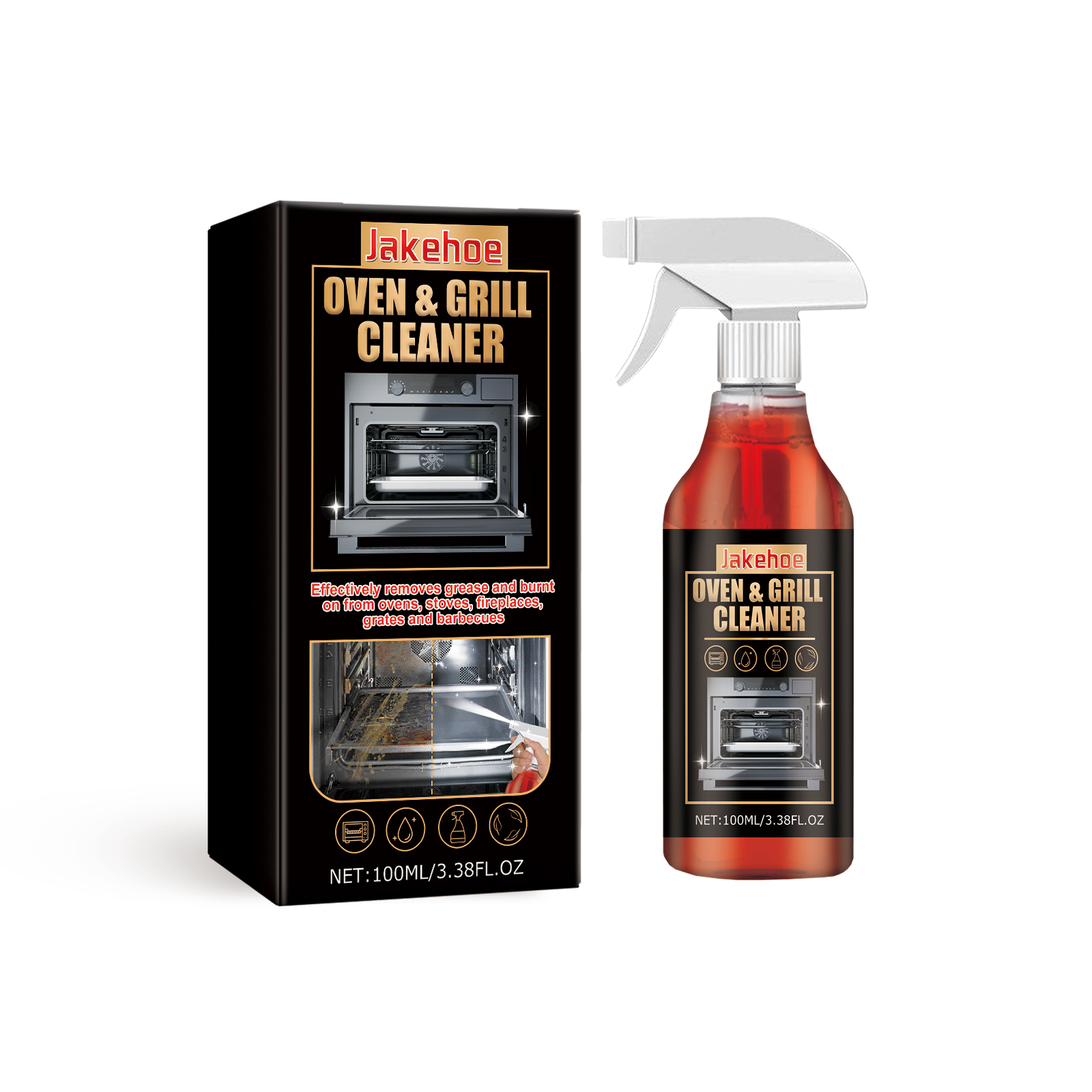 Foam Cleaner for Stoves and Ovens Specially designed for ovens and oven grills, it can effectively remove oil stains and eliminate odors.
