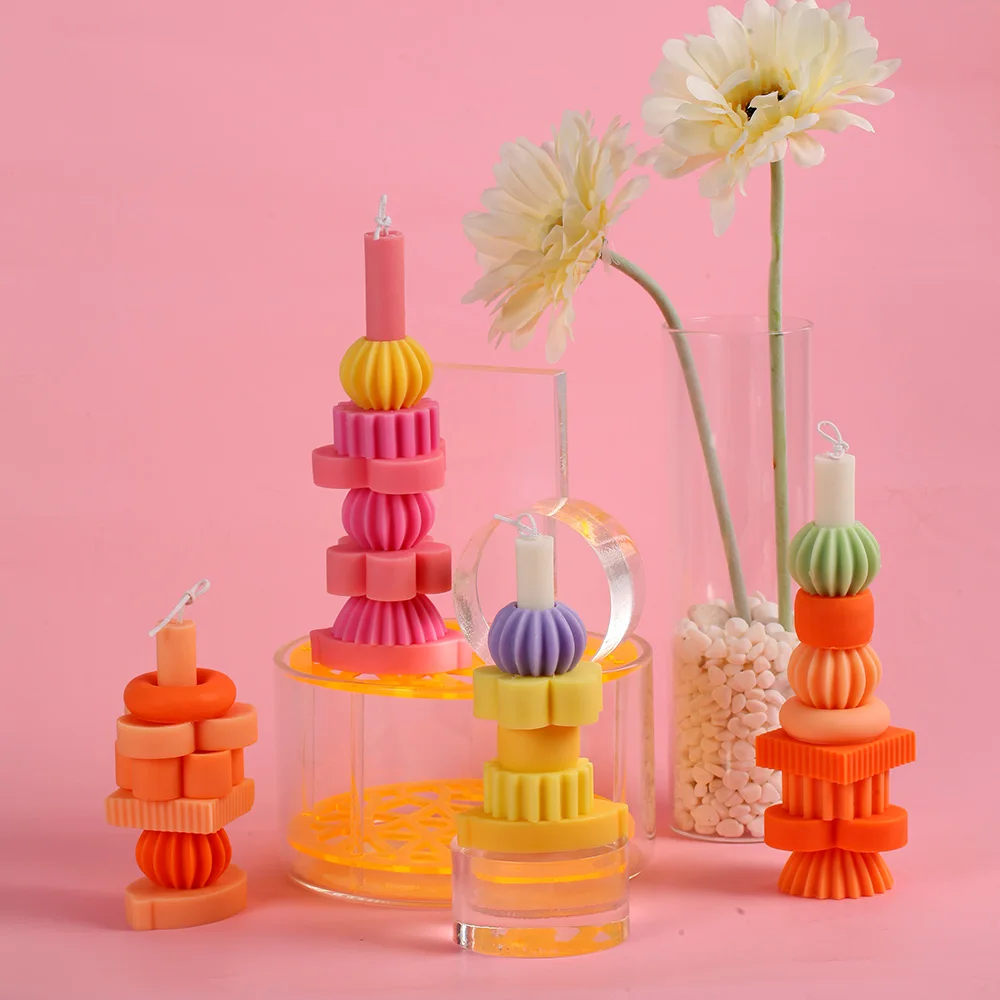 Nicole 3D Art Interesting Sculpture DIY Candle New Year Gift Modeling Aromatherapy Wax Decoration Silicone Soap and Candle Mold