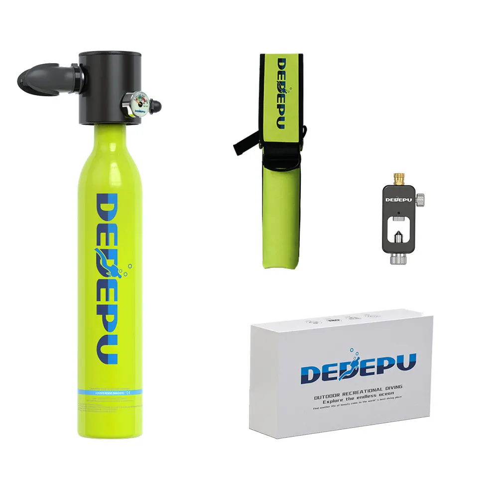 DEDEPU 0.5 L scuba tank Small Scuba Diving Green Air Tank for Underwater Sports