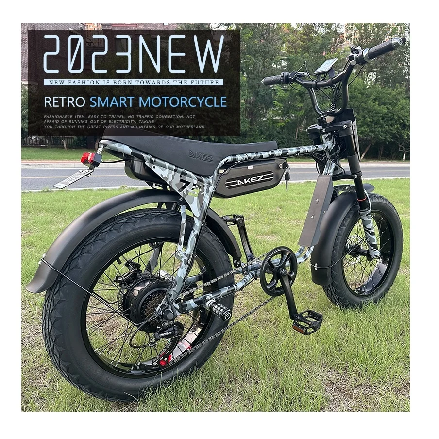 Retro 13Ah 18Ah Battery E Bike Electric Mountain Fat Tire Pit Dirt E-Bike Ebike Bicycle Electric Fat Tire Bike EU US Warehouse