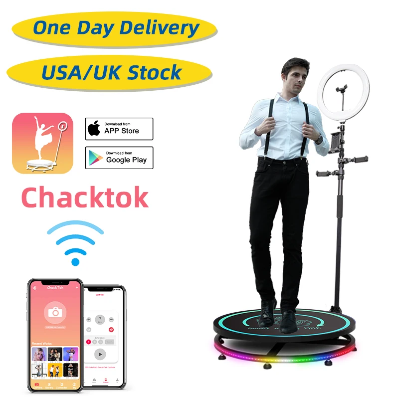 MWE US Stock Supports Chacktok 360 Photo Booth 68/57cm 22.5/26.8 Inch Fast Delivery Local After-Sales Service