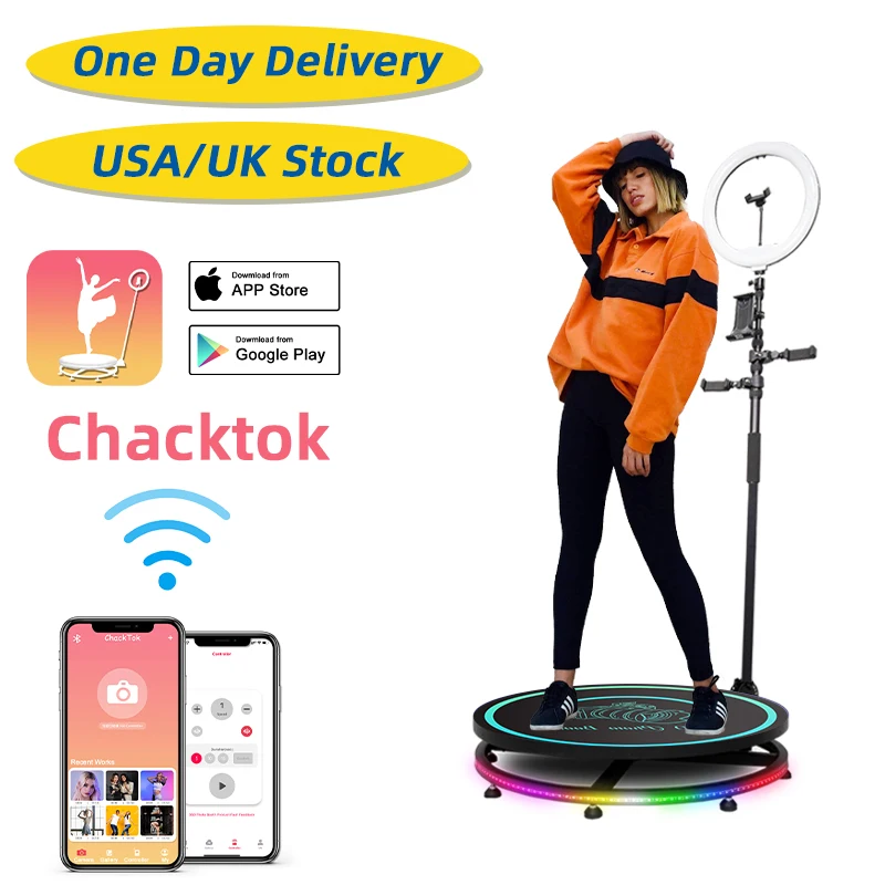 MWE US Stock Supports Chacktok 360 Photo Booth 68/57cm 22.5/26.8 Inch Fast Delivery Local After-Sales Service