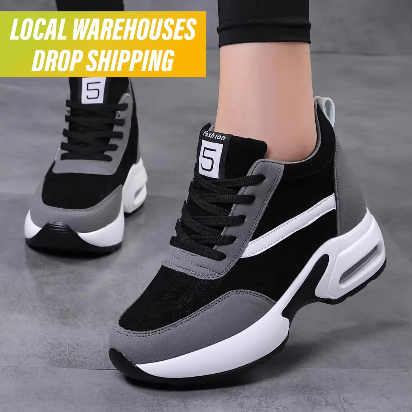Dropshipping Product Local Warehouse Women Leatherette Sneakers Best Selling Casual Femmes Platform Shoes USA EU UK