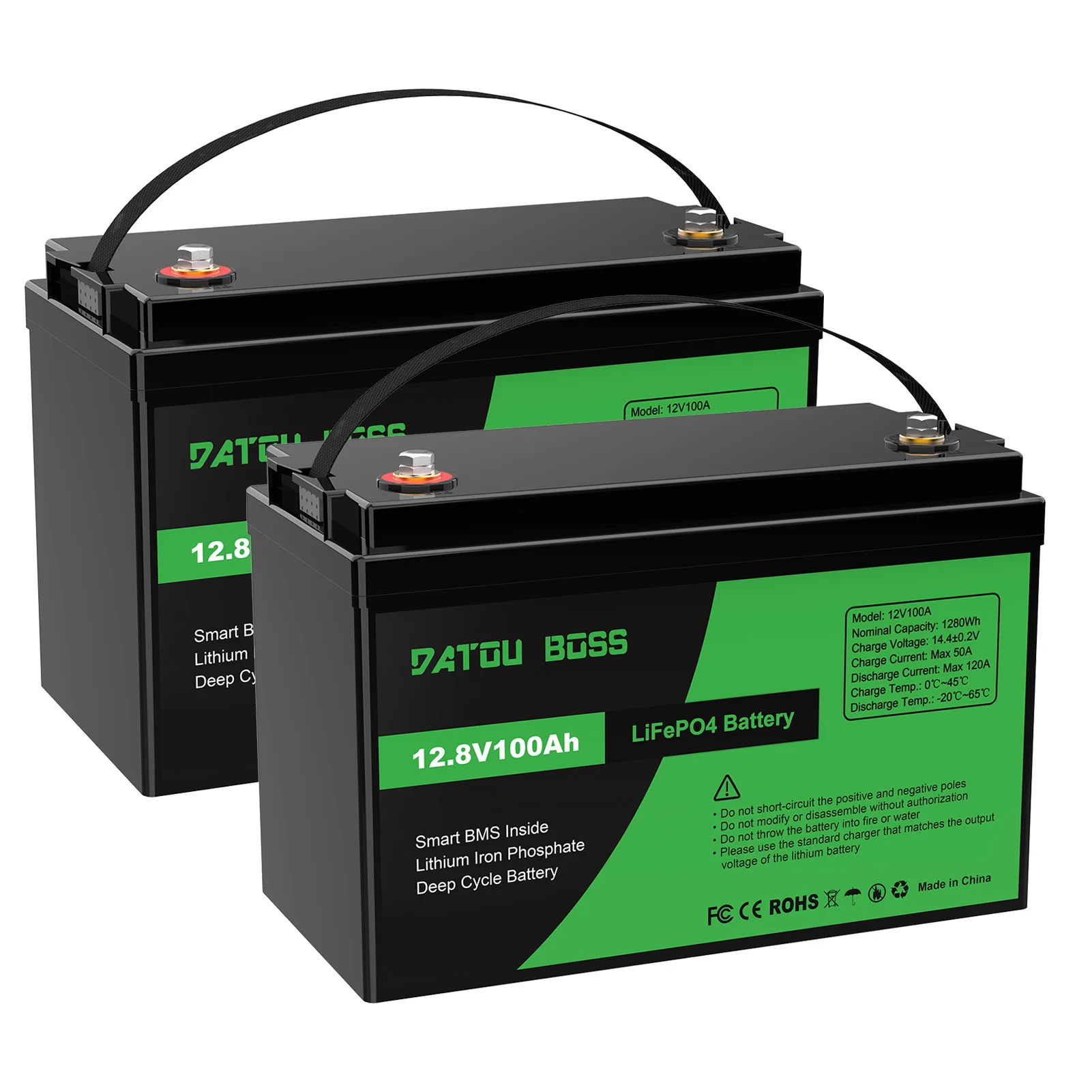 12V 100Ah LiFePO4 Battery Low-Temp Protection Lithium Battery Built in 100A Smart BMS,  for RV, Solar, Trolling Motor & Camping