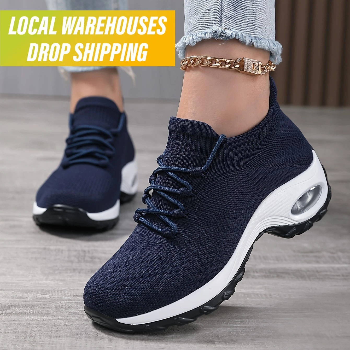 2025 Best Selling Women's Casual Lightweight Sneakers Breathable Lighted Design Dropshipping from Local Warehouse for US EU UK