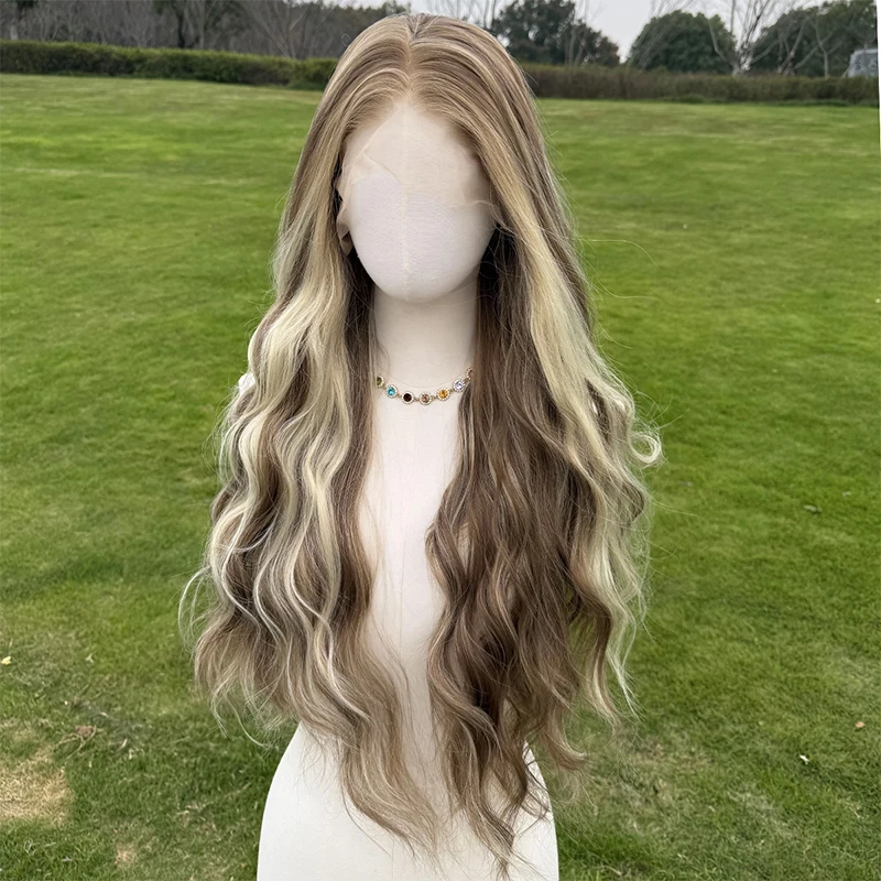 28-inch | Brown Blonde Mixed High-gloss Lace Front T Part SM9861 Series