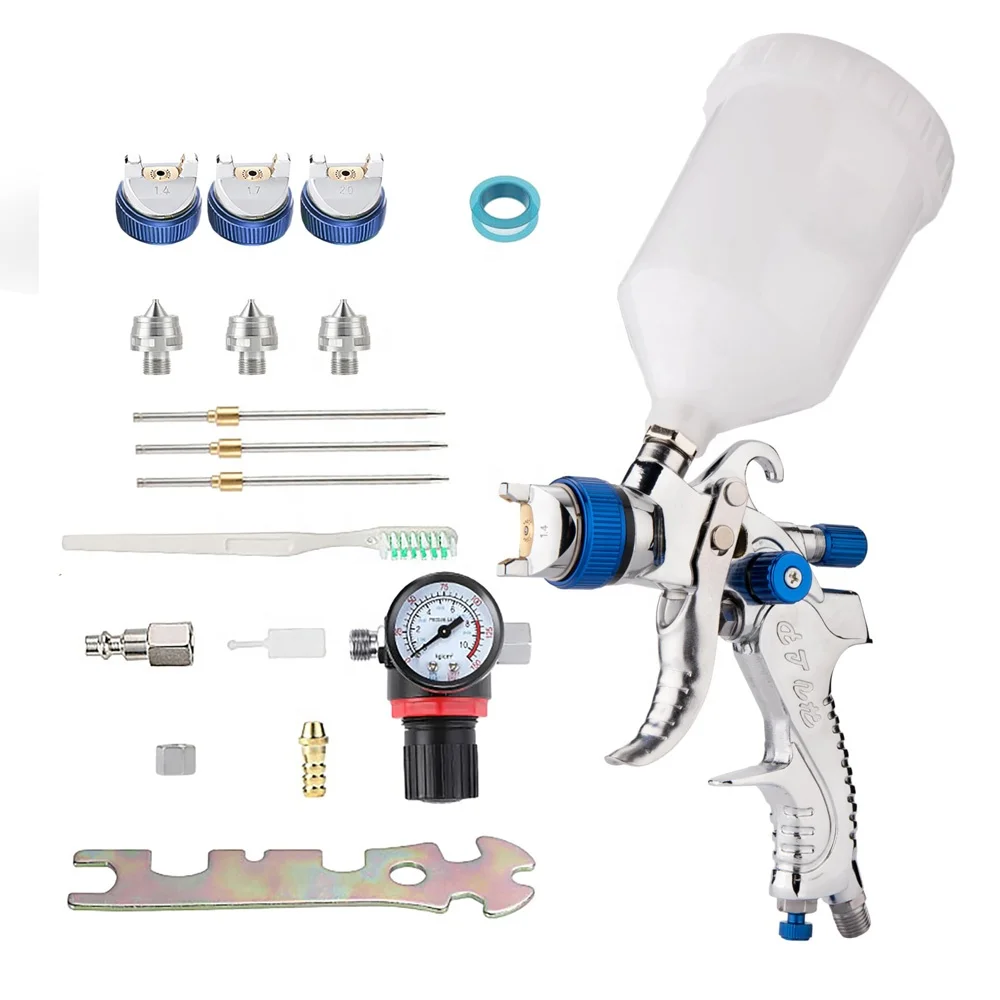 USA Stock 2008 Car Repair Furniture Painting Automotive Paint Gun Set Paint Sprayer Pneumatic HVLP Air Spray Gun Set