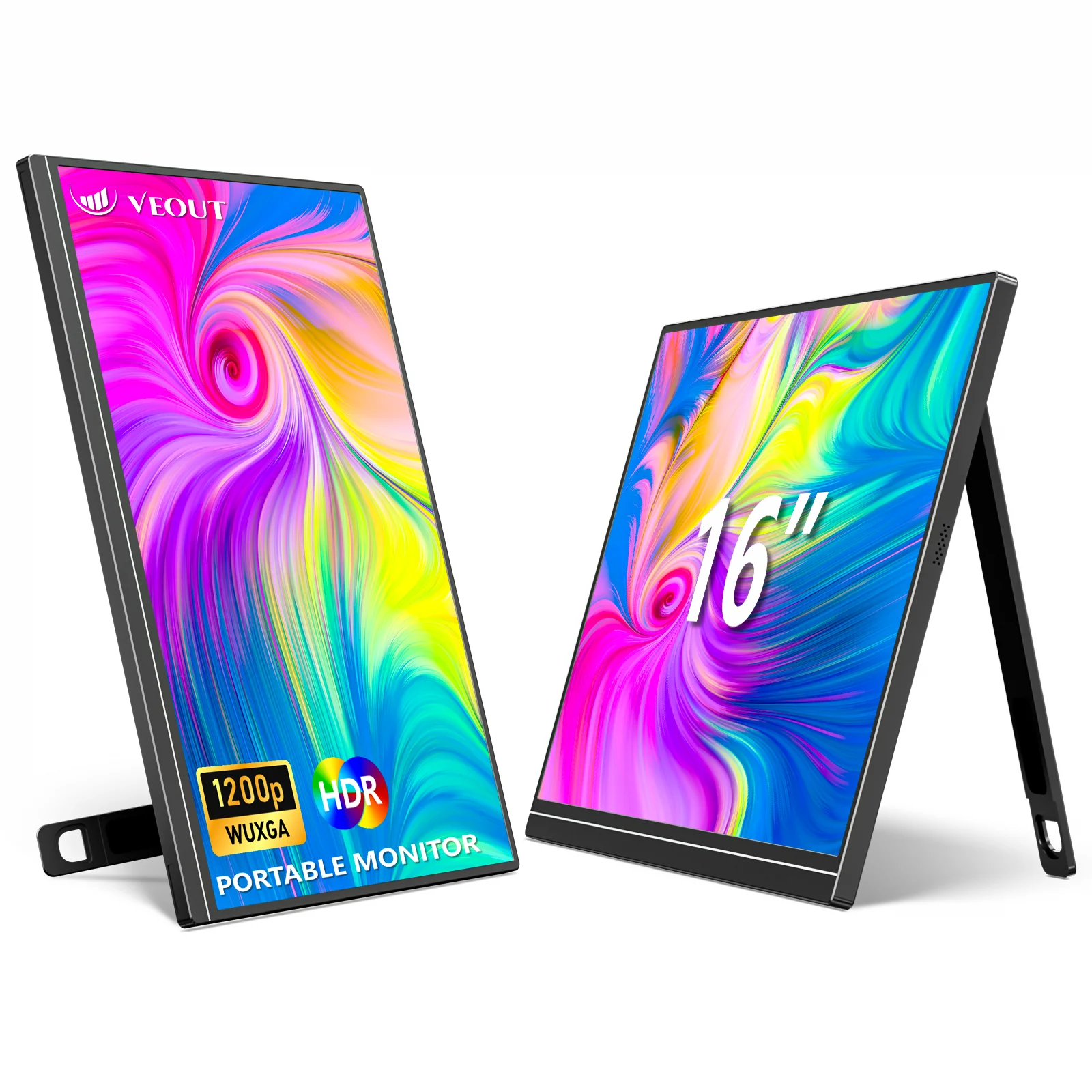 Christmas Gifts VEOUT 16 Inch Portable Monitor 1920*1200P IPS Laptop Monitor Gaming Second Screen Featuring Kickstand for XBOX