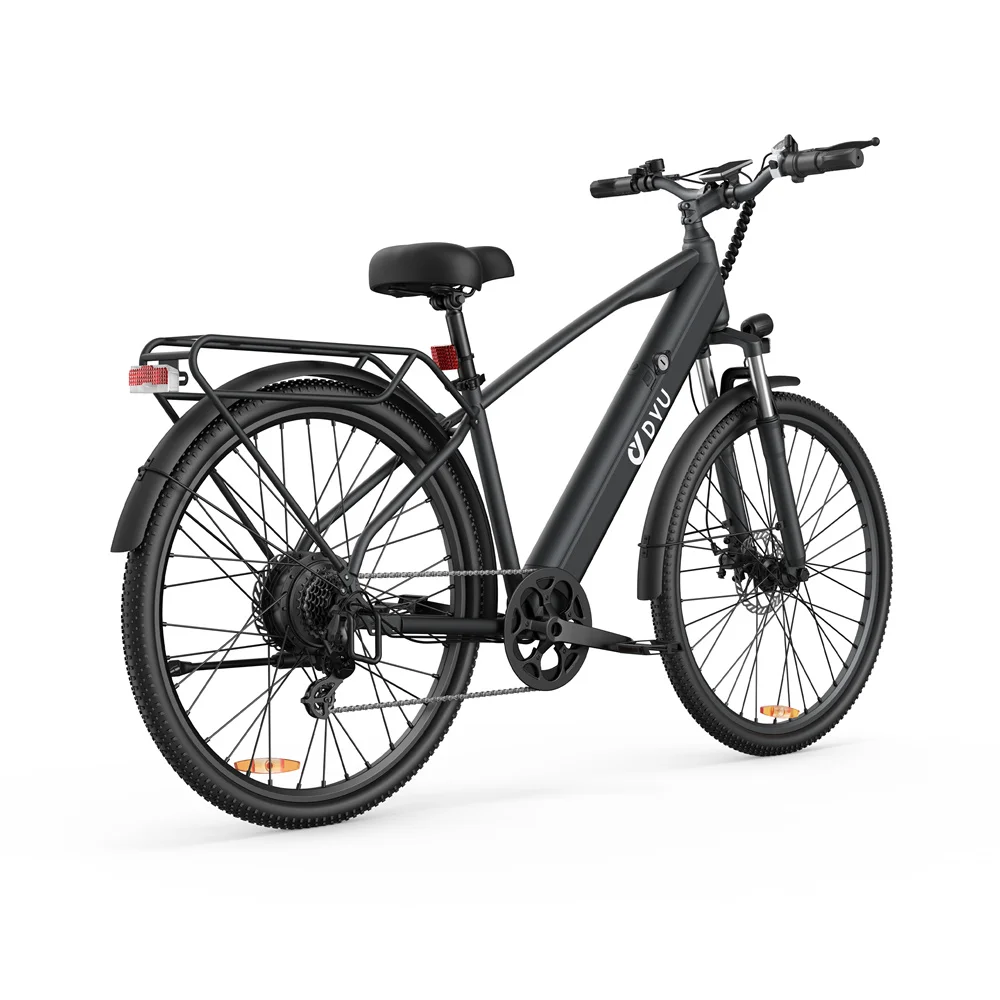 DYU C5 Electric City Bike for Adults Road EBike with Integrated Rear Hub Motor for Dirt Cargo Urban Travel