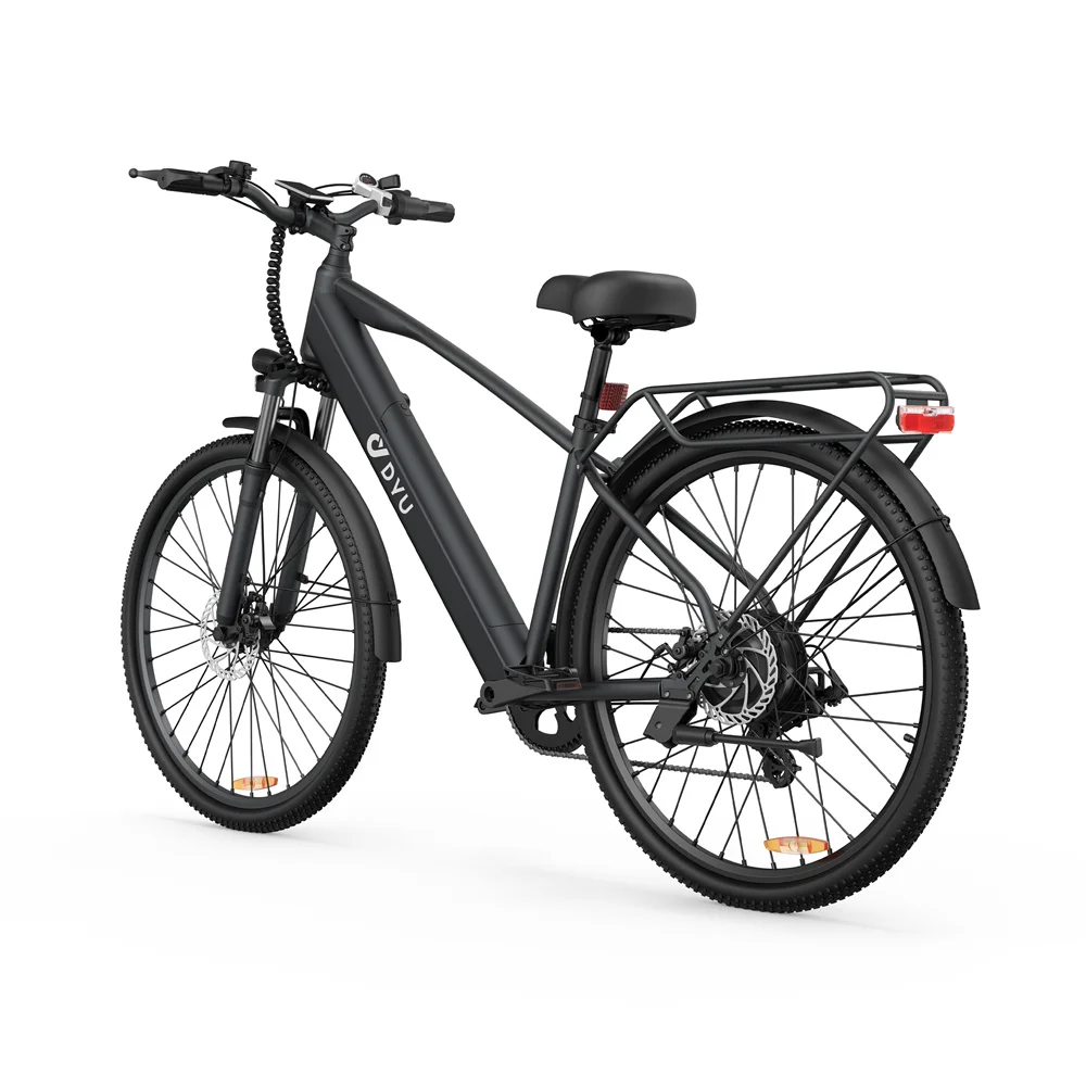 DYU C5 Electric City Bike for Adults 48V Road Ebike Integrated Lithium Battery Smart Electronic Type for Dirt Cargo City Travel