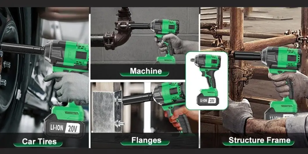 20V Cordless Impact Wrench, Max Torque 800nm, 3 in 1 Electric Wrench